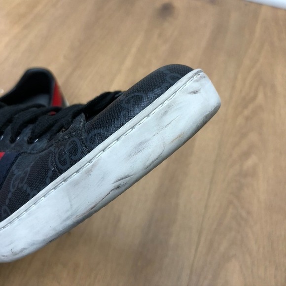 Gucci Ace GG Supreme Sneakers Mens 7 Black Streetwear Comfort Designer - Picture 15 of 15